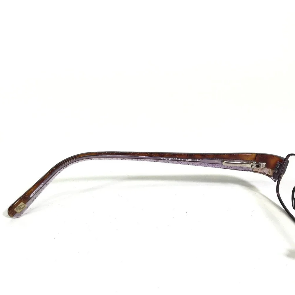 Nine West Eyeglasses Frames 411 ED6 Brown Tortoise Purple Rectangular 53-16-130